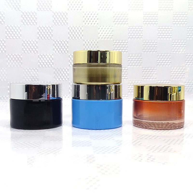 Cosmetic Jar Pots De Creme Cosmetique 50ml Glass Aluminum Lid Luxury Skin Care Cream