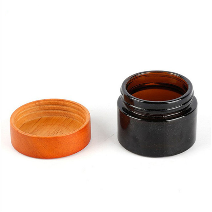 Cosmetic Jar Round Clear Glass Jars Makeup Containers Lotion Cream Sample Pots With Bamboo Lids