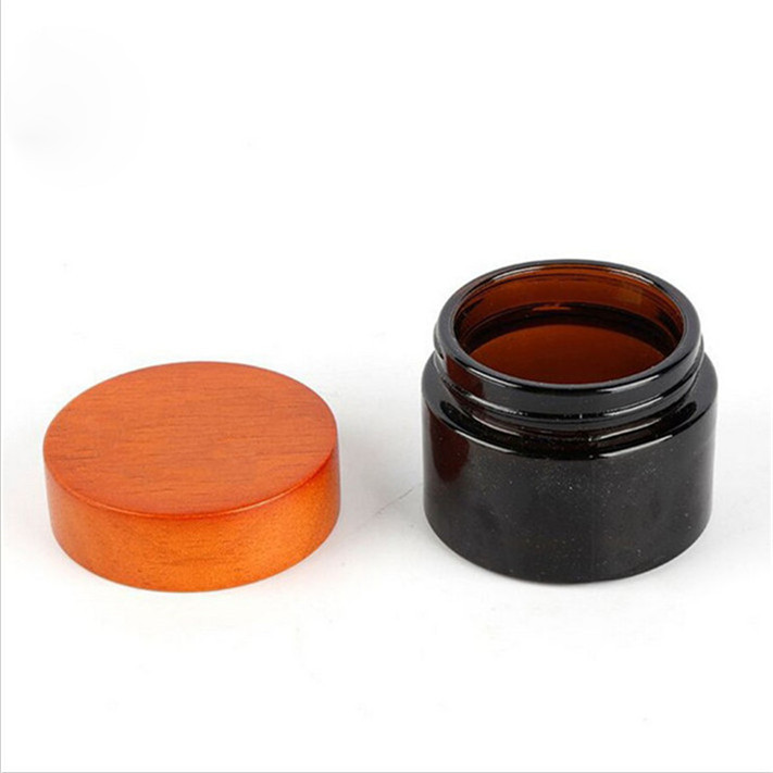 Cosmetic Jar Round Clear Glass Jars Makeup Containers Lotion Cream Sample Pots With Bamboo Lids