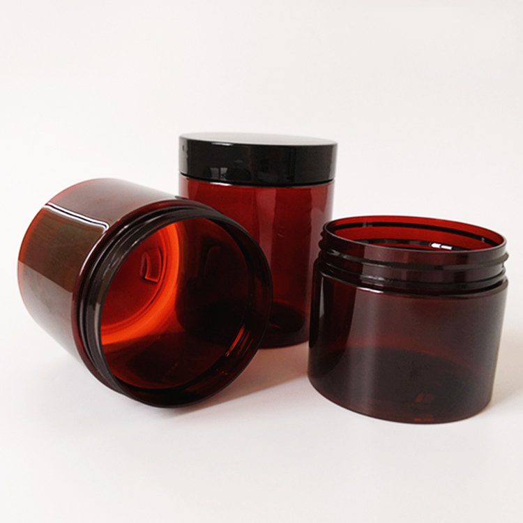 Cosmetic Jars 150ml 200ml 250ml Cosmetic Packaging Plastic Jar PET honey jar plastic cans with lids cream container custom