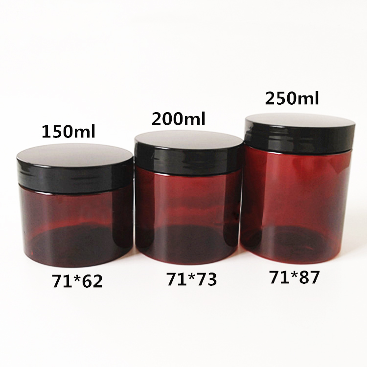 Cosmetic Jars 150ml 200ml 250ml Cosmetic Packaging Plastic Jar PET honey jar plastic cans with lids cream container custom