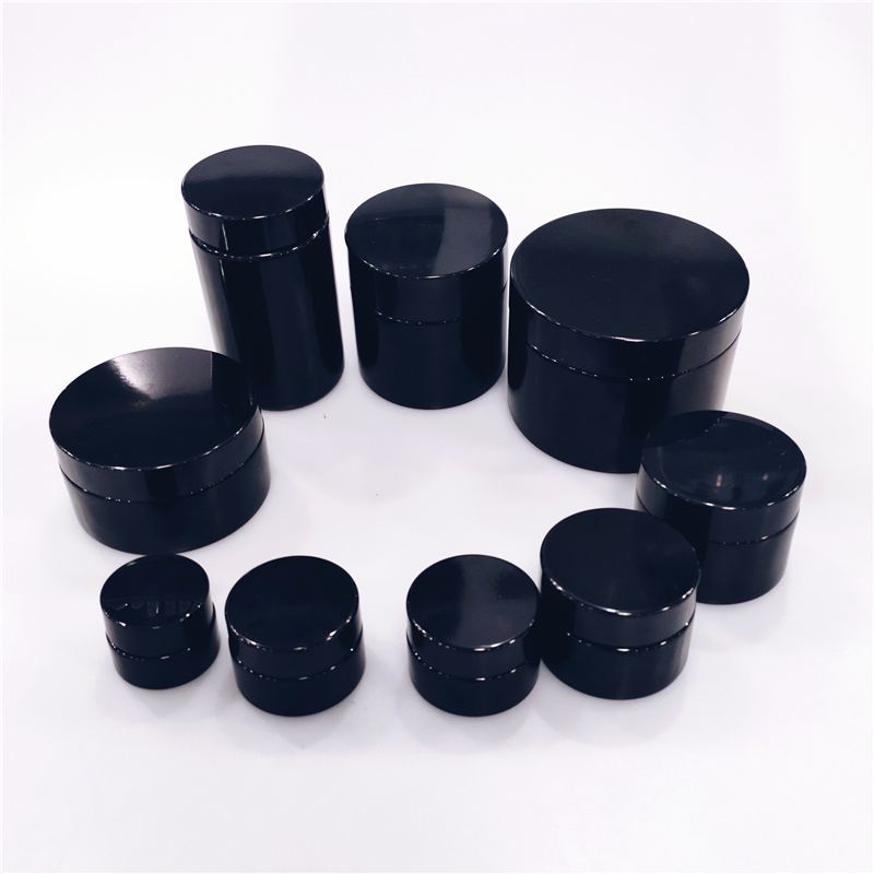 Cosmetic Jars 5ml 10ml 15ml 30ml 60ml 100ml UV Black Ultraviolet Glass Jar With smell proof Lid