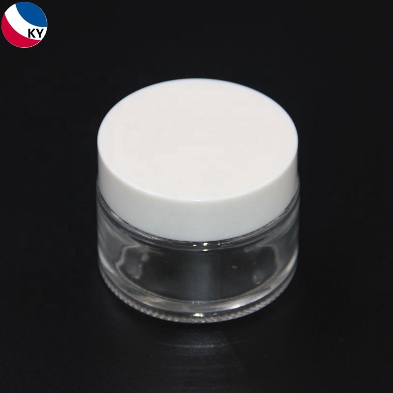 Cosmetic Jars White Lid Glass Recycled Luxury Skin Care Cream 50ml 100ml Cosmetic Clear