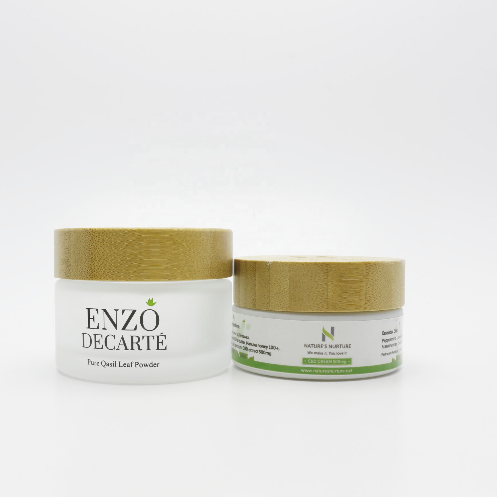 Cosmetic Luxury 50G 100G 200G Round Frosted Glass Cream Jar With Bamboo top GJ-245K