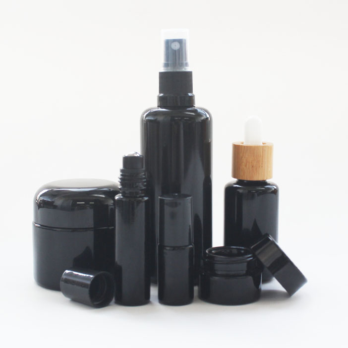 Cosmetic Luxury ultraviolet glass bottle with dropper lid