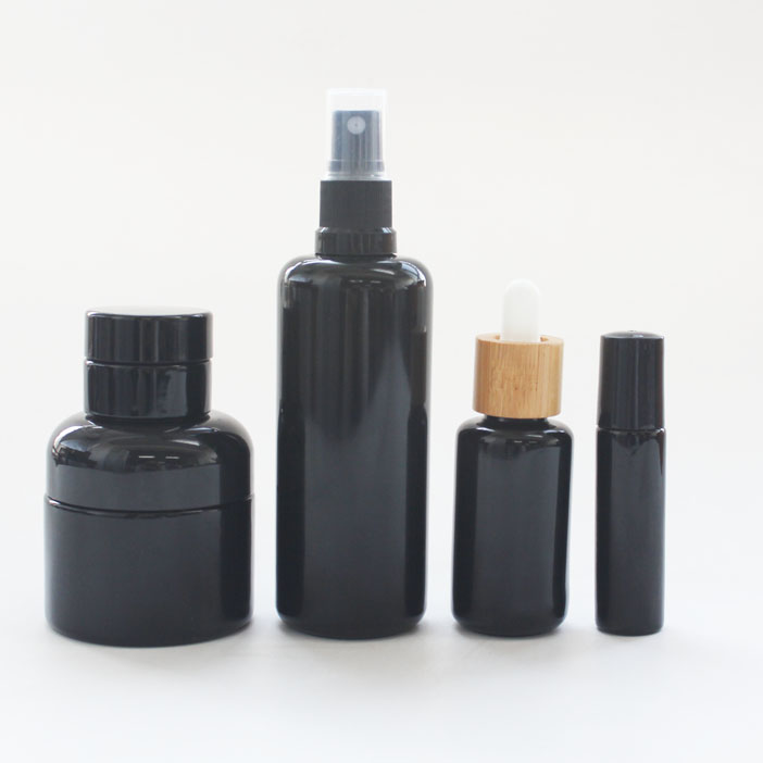 Cosmetic Luxury ultraviolet glass bottle with dropper lid
