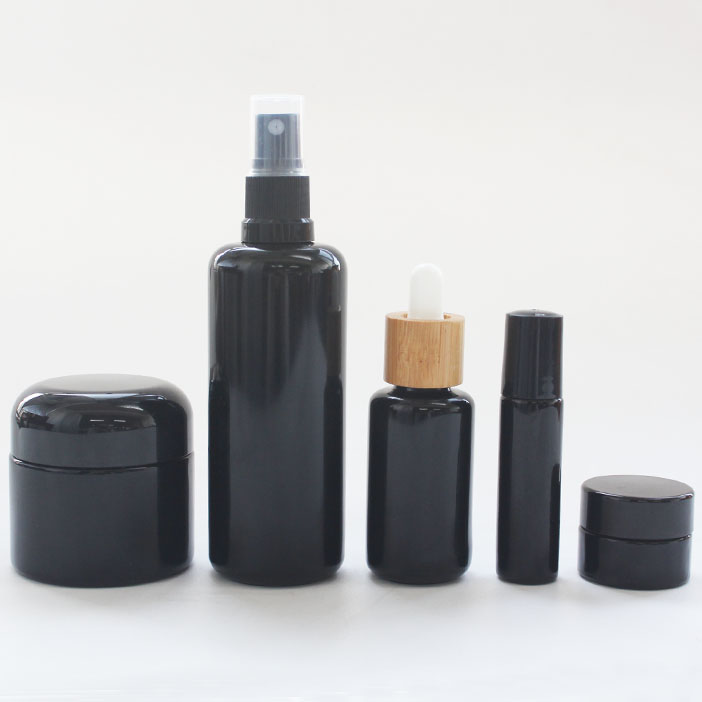 Cosmetic Luxury ultraviolet glass bottle with dropper lid