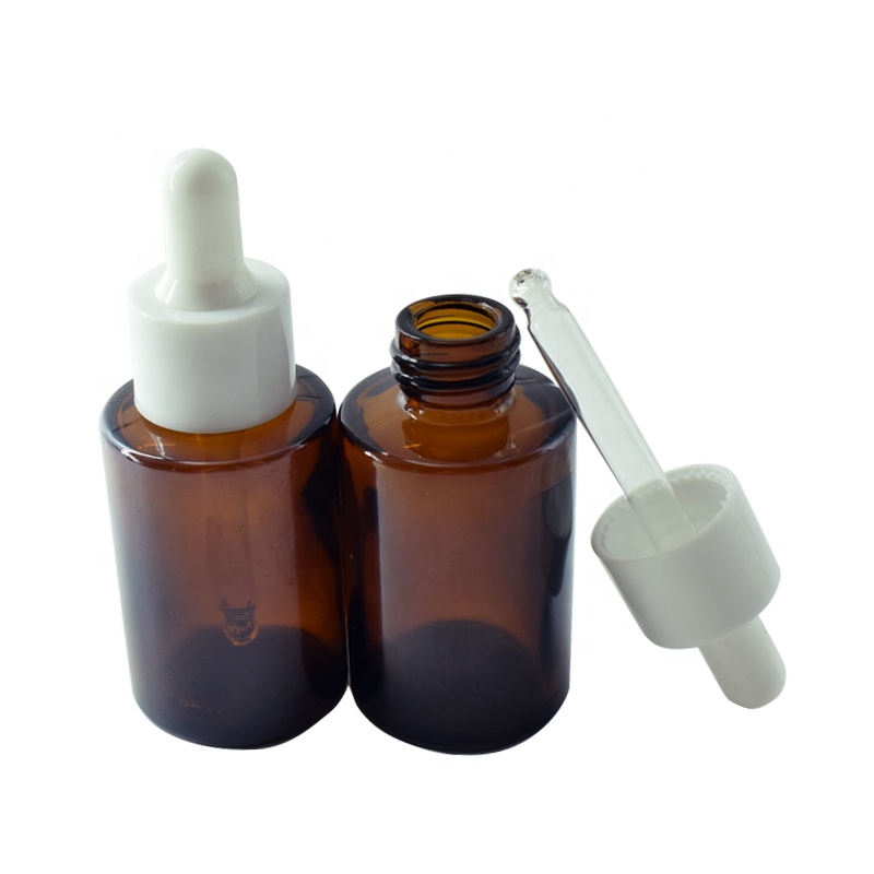 Cosmetic Matt 20ml 30ml 40ml flat shoulder frosted clear glass dropper bottle for essential oil