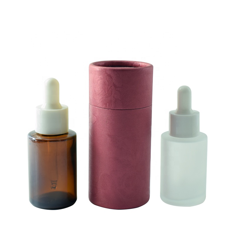 Cosmetic Matt 20ml 30ml 40ml flat shoulder frosted clear glass dropper bottle for essential oil