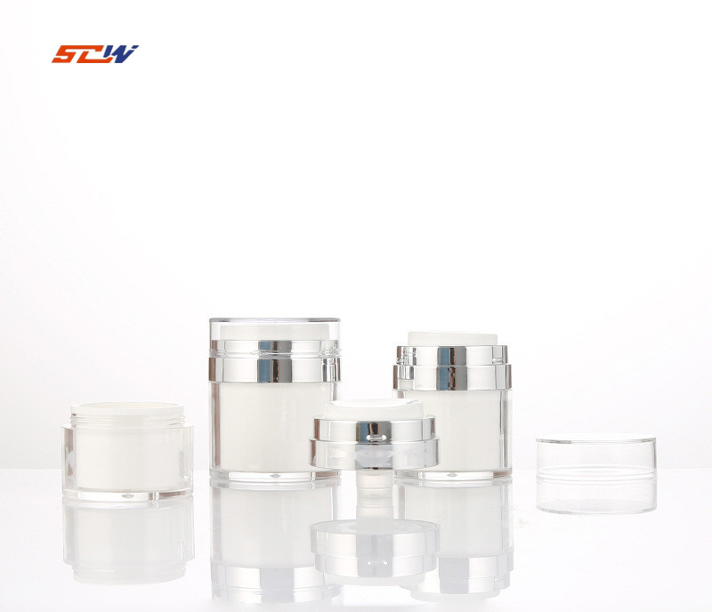 Cosmetic PMMA Plastic Refillable Cream Jar Acrylic Cream Jar 50g Empty Emulsion Jar
