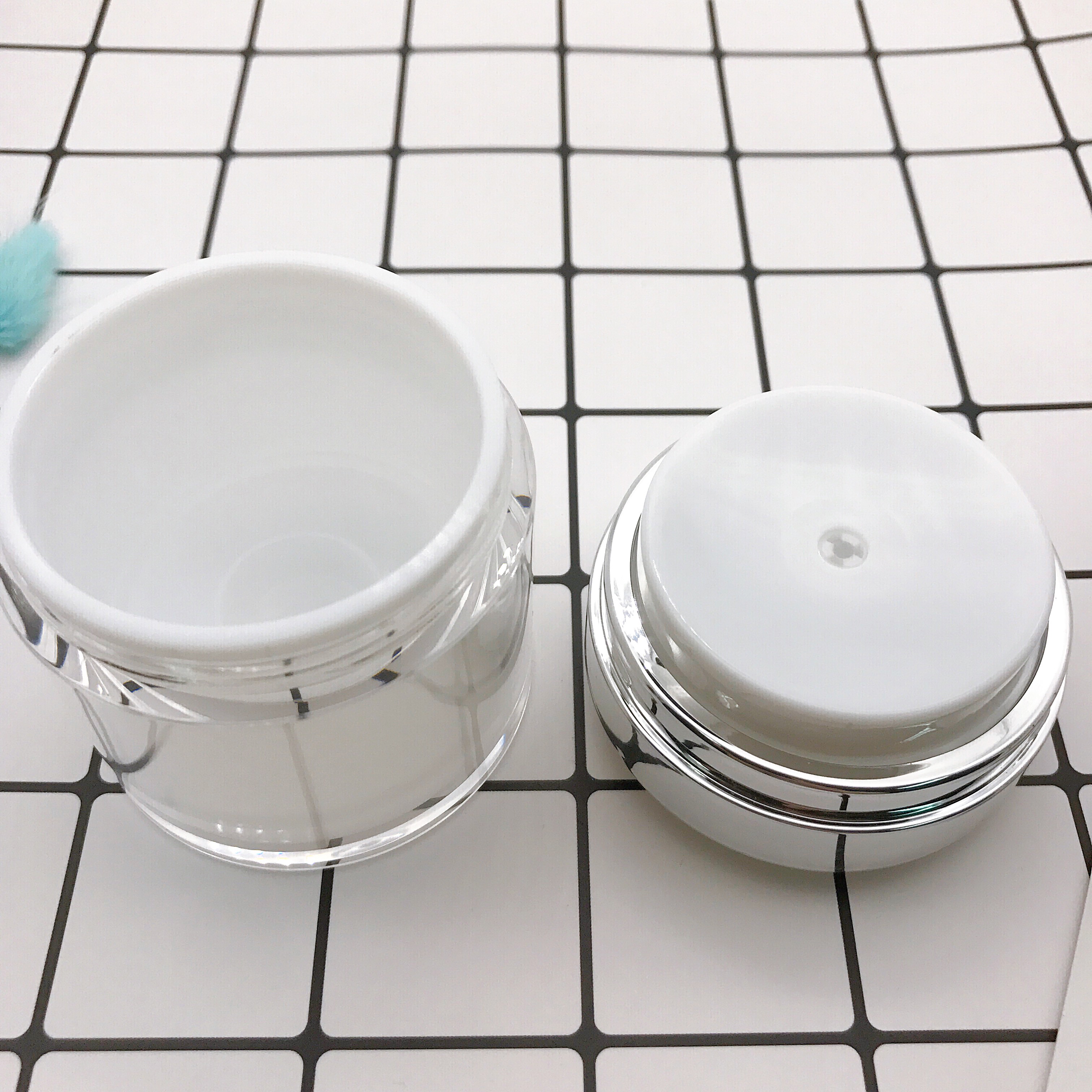 Cosmetic PMMA Plastic Refillable Cream Jar Acrylic Cream Jar 50g Empty Emulsion Jar