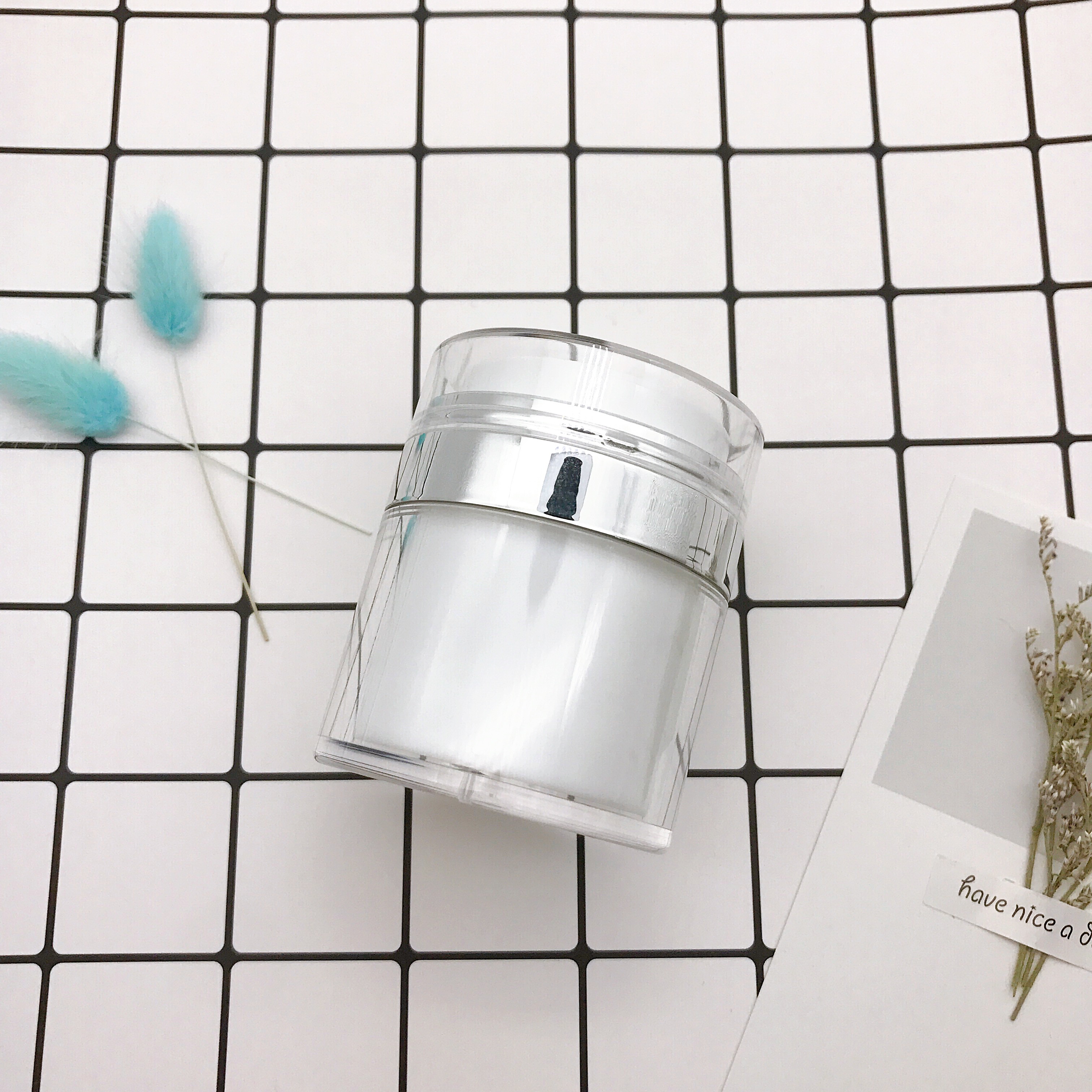 Cosmetic PMMA Plastic Refillable Cream Jar Acrylic Cream Jar 50g Empty Emulsion Jar