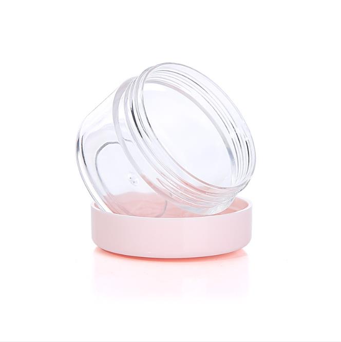 Cosmetic PS plastic transparent jar cream jar 10g 15g 20g with colored lids