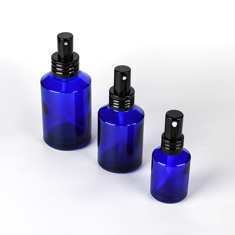 Cosmetic Package 15ml 30ml 60ml 100 ml 120ml 200ml clear amber green Oblique shoulder glass pump bottle with lotion sprayer cap