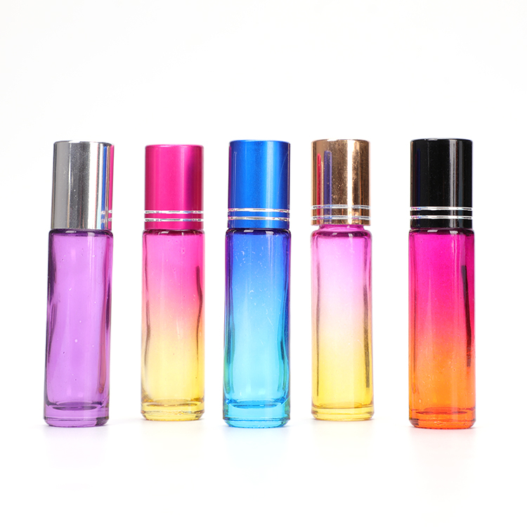 Cosmetic Packaging 10ml Gradient Rose Gold Lip Oil Container Roll on Bottle