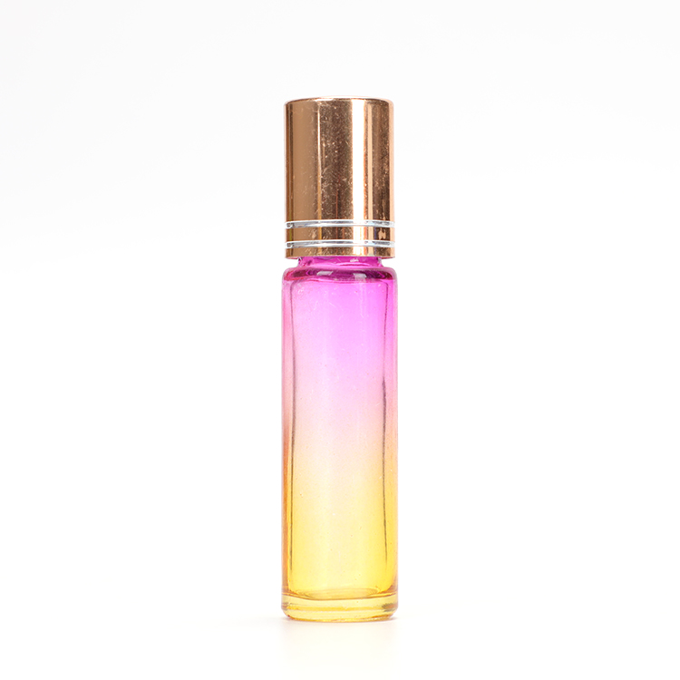 Cosmetic Packaging 10ml Gradient Rose Gold Lip Oil Container Roll on Bottle