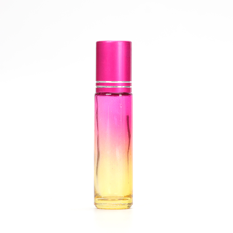 Cosmetic Packaging 10ml Gradient Rose Gold Lip Oil Container Roll on Bottle