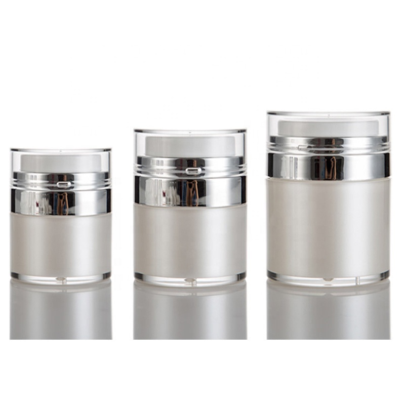 Cosmetic Packaging 15g 30g 50g Empty Pearl White Airless Acrylic Cream Jar