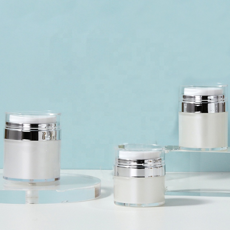 Cosmetic Packaging 15g 30g 50g Empty Pearl White Airless Acrylic Cream Jar