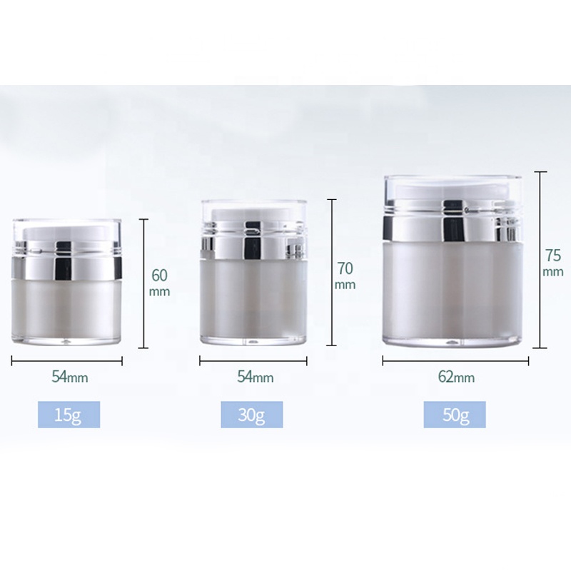 Cosmetic Packaging 15g 30g 50g Empty Pearl White Airless Acrylic Cream Jar