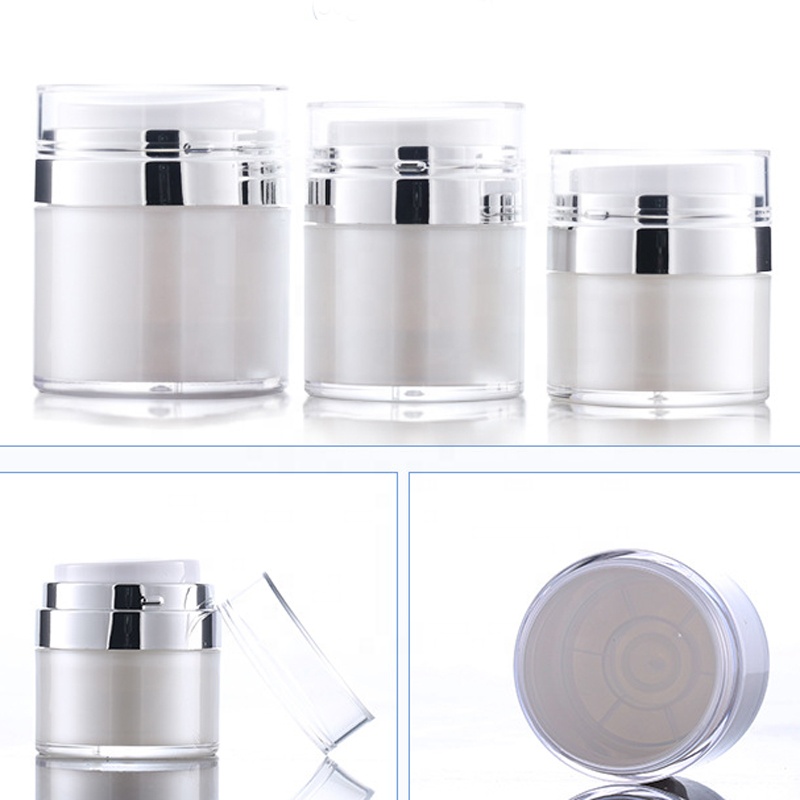 Cosmetic Packaging 15g 30g 50g Empty Pearl White Airless Acrylic Cream Jar