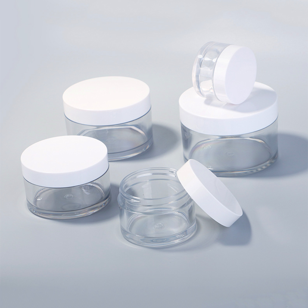 Cosmetic Packaging 30g 50g 100g 150g 200g Clear PET Plastic Cream Jar With Plastic Lid