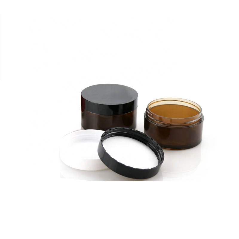 Cosmetic Packaging 30ml 50ml 100ml 200ml 250ml Cream Jar Amber Plastic PET Container with lid