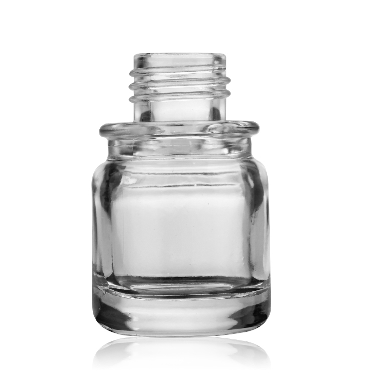 Cosmetic Packaging 30ml Round Clear Empty Serum Lotion Foundation Glass Bottle With Pump