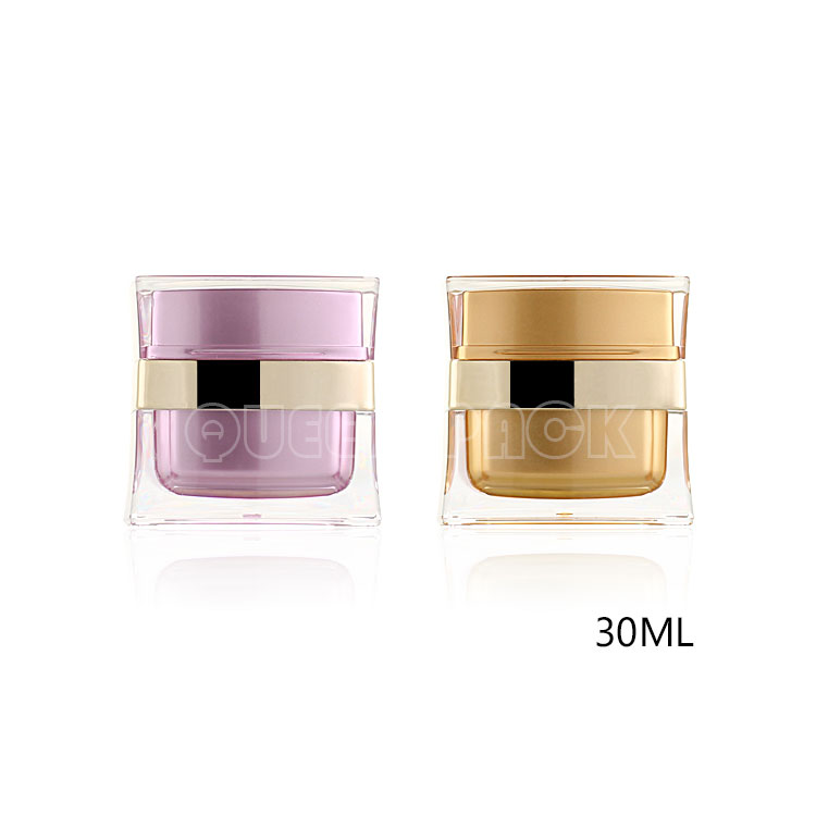 Cosmetic Packaging 50ml Green Pink Frosted Cream Jar Plastic Containers Jars For Cream