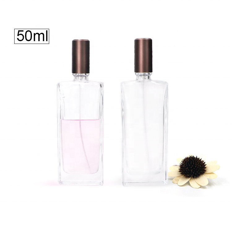 Cosmetic Packaging 50ml Luxury Transparent Glass Perfume Spray Bottle 50ml