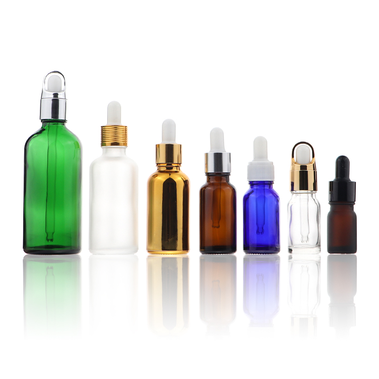 Cosmetic Packaging 5ml 10ml 30ml Gold Essential Oil Serum Glass Dropper Roller Bottles