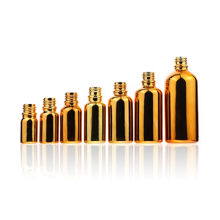 Cosmetic Packaging 5ml 10ml 30ml Gold Essential Oil Serum Glass Dropper Roller Bottles