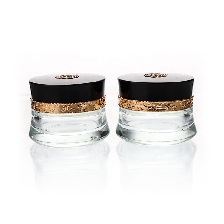 Cosmetic Packaging Bottles Glass Cream Jars 50 ml Cosmetic Pot Jar With Lids