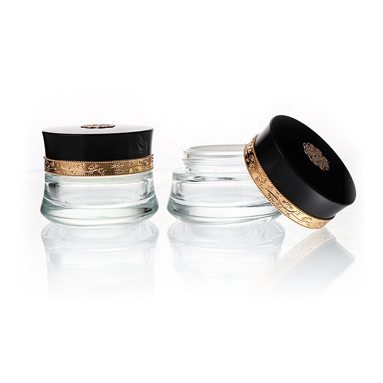 Cosmetic Packaging Bottles Glass Cream Jars 50 ml Cosmetic Pot Jar With Lids