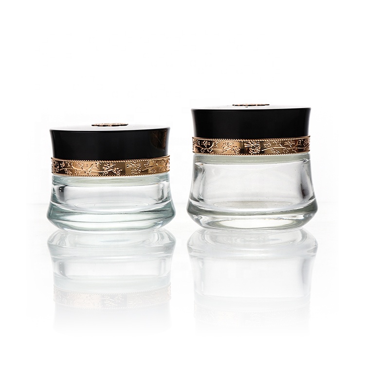 Cosmetic Packaging Bottles Glass Cream Jars 50 ml Cosmetic Pot Jar With Lids