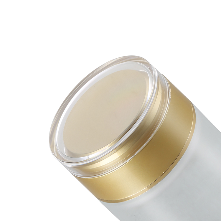 Cosmetic Packaging Clear Frosted Body Cream Packaging 50g Glass Jar Matte Gold Lid