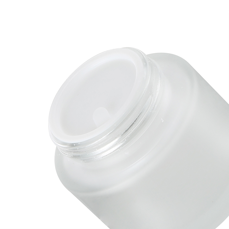 Cosmetic Packaging Clear Frosted Body Cream Packaging 50g Glass Jar Matte Gold Lid