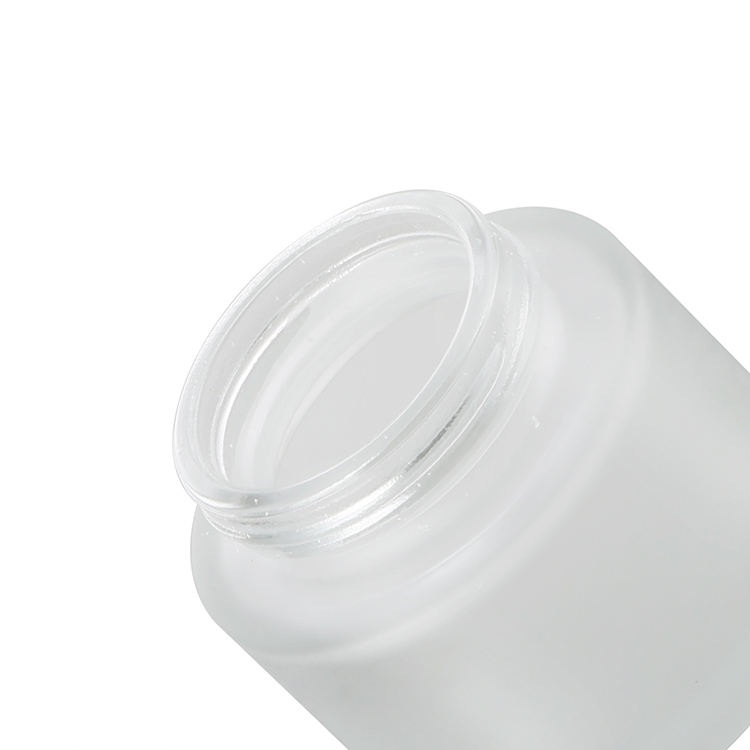 Cosmetic Packaging Clear Frosted Body Cream Packaging 50g Glass Jar Matte Gold Lid
