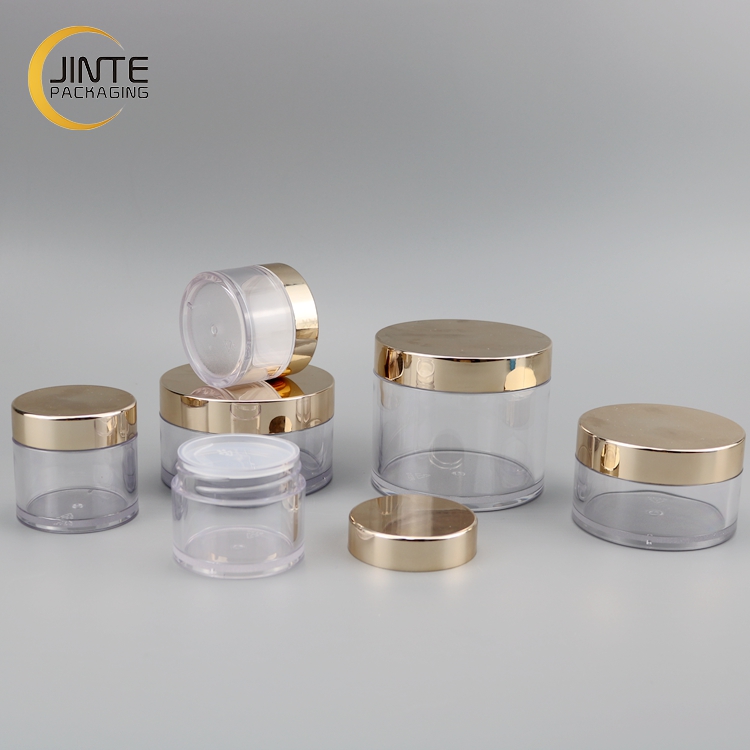 Cosmetic Packaging Clear PETG Plastic Jar with Rose Gold Cap for Cream 8oz 250ml
