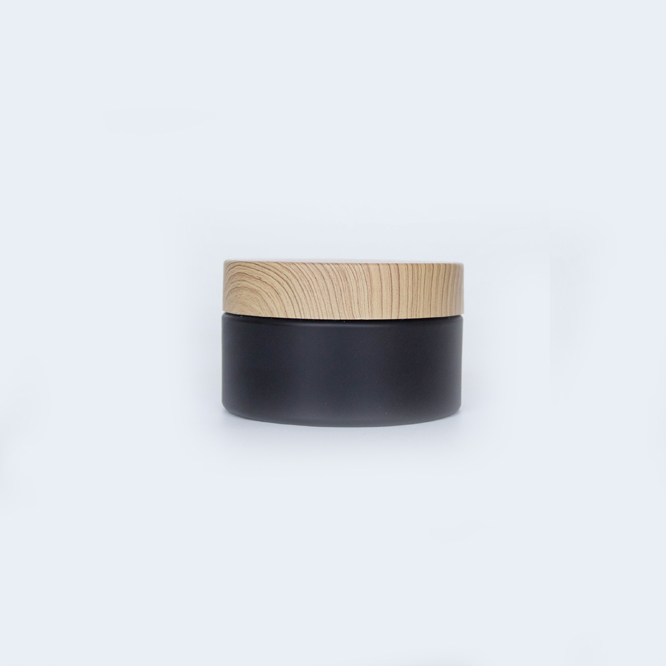 Cosmetic Packaging Container Screw Lid plastic PET Jar with Bamboo caps