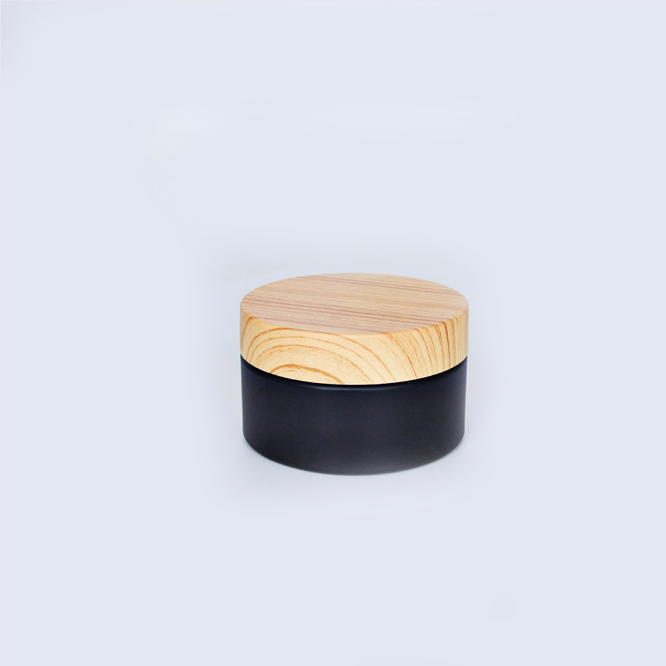 Cosmetic Packaging Container Screw Lid plastic PET Jar with Bamboo caps