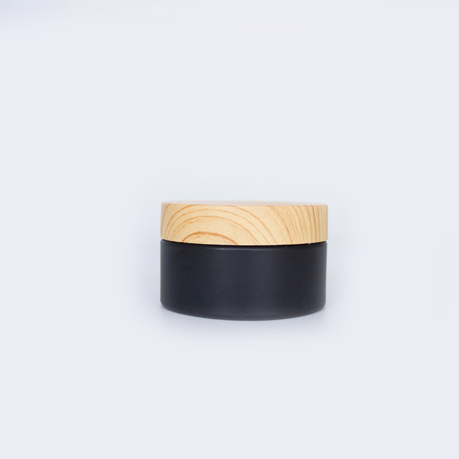 Cosmetic Packaging Container Screw Lid plastic PET Jar with Bamboo caps