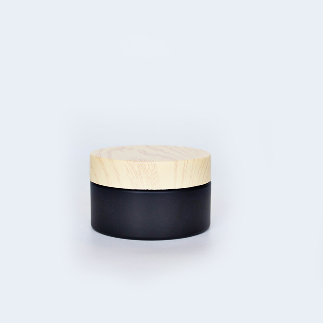 Cosmetic Packaging Container Screw Lid plastic PET Jar with Bamboo caps