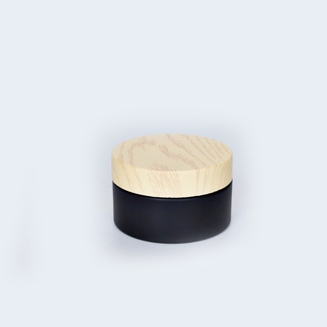 Cosmetic Packaging Container Screw Lid plastic PET Jar with Bamboo caps