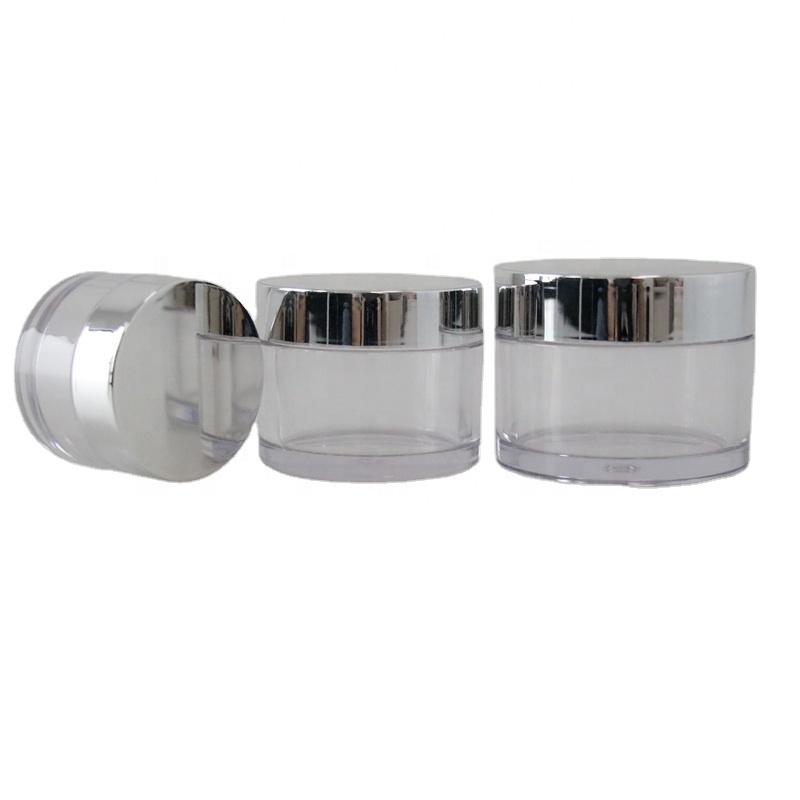 Cosmetic Packaging Containers Clear PETG Plastic Thick Wall Jar 30ml 50ml 100ml 200ml with Silver Lid