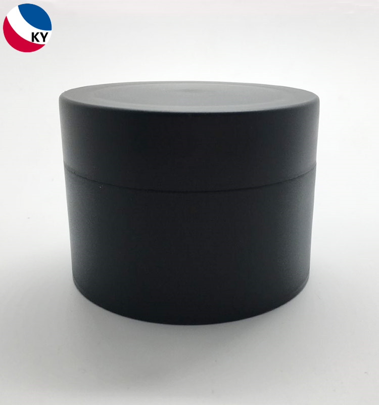 Cosmetic Packaging Cream Plastic Container Double Wall 80ml Matte Black PP Plastic Jar