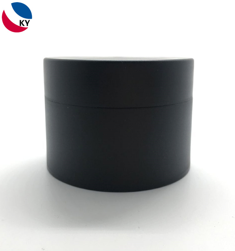 Cosmetic Packaging Cream Plastic Container Double Wall 80ml Matte Black PP Plastic Jar