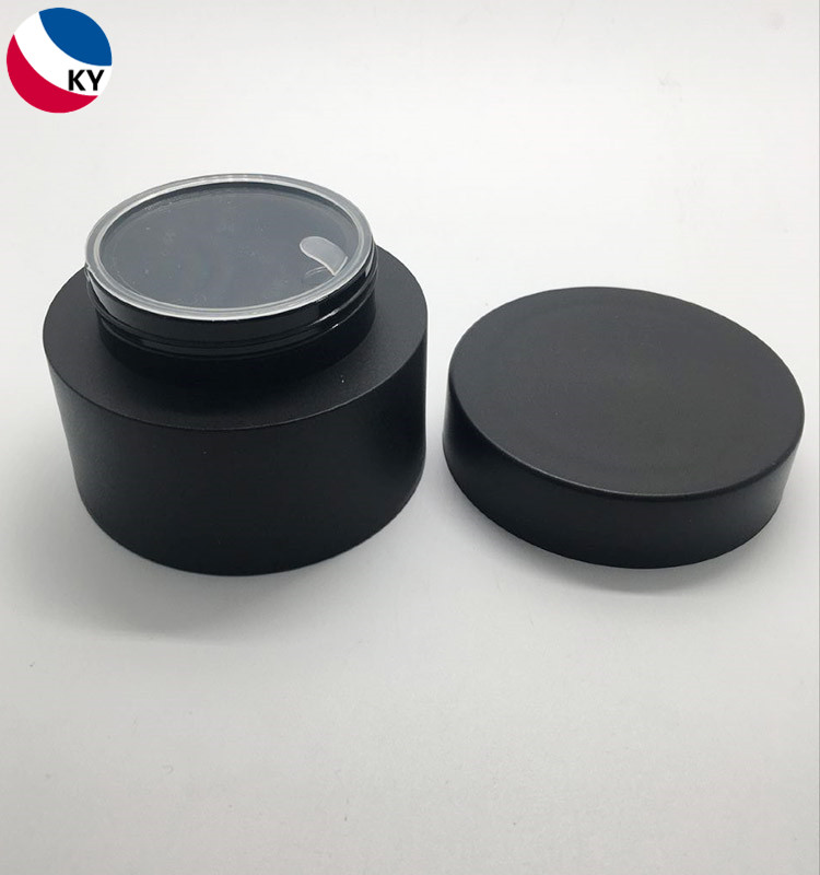 Cosmetic Packaging Cream Plastic Container Double Wall 80ml Matte Black PP Plastic Jar