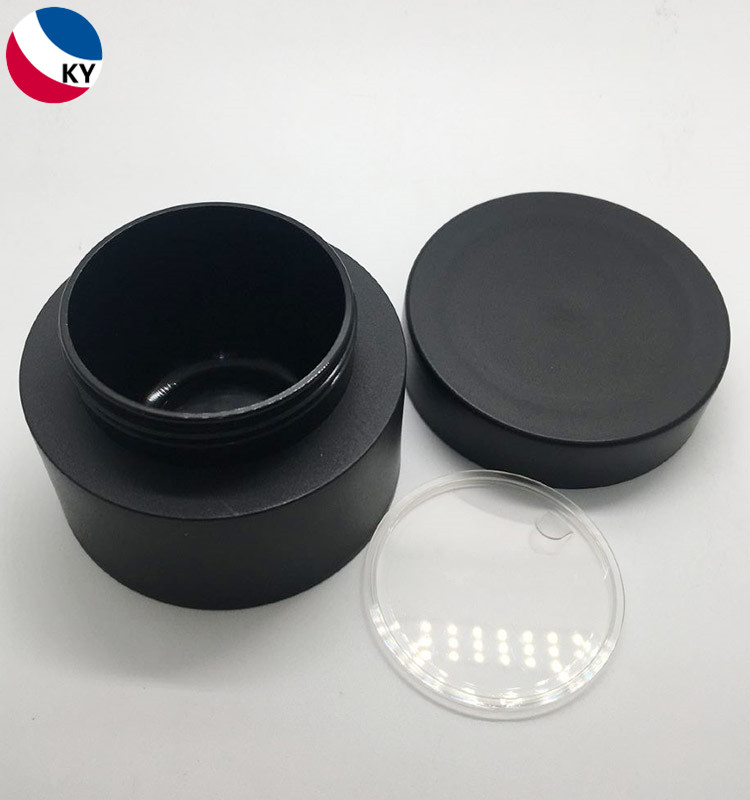 Cosmetic Packaging Cream Plastic Container Double Wall 80ml Matte Black PP Plastic Jar