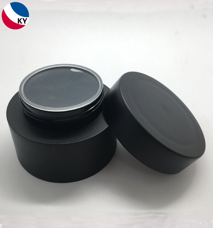 Cosmetic Packaging Cream Plastic Container Double Wall 80ml Matte Black PP Plastic Jar